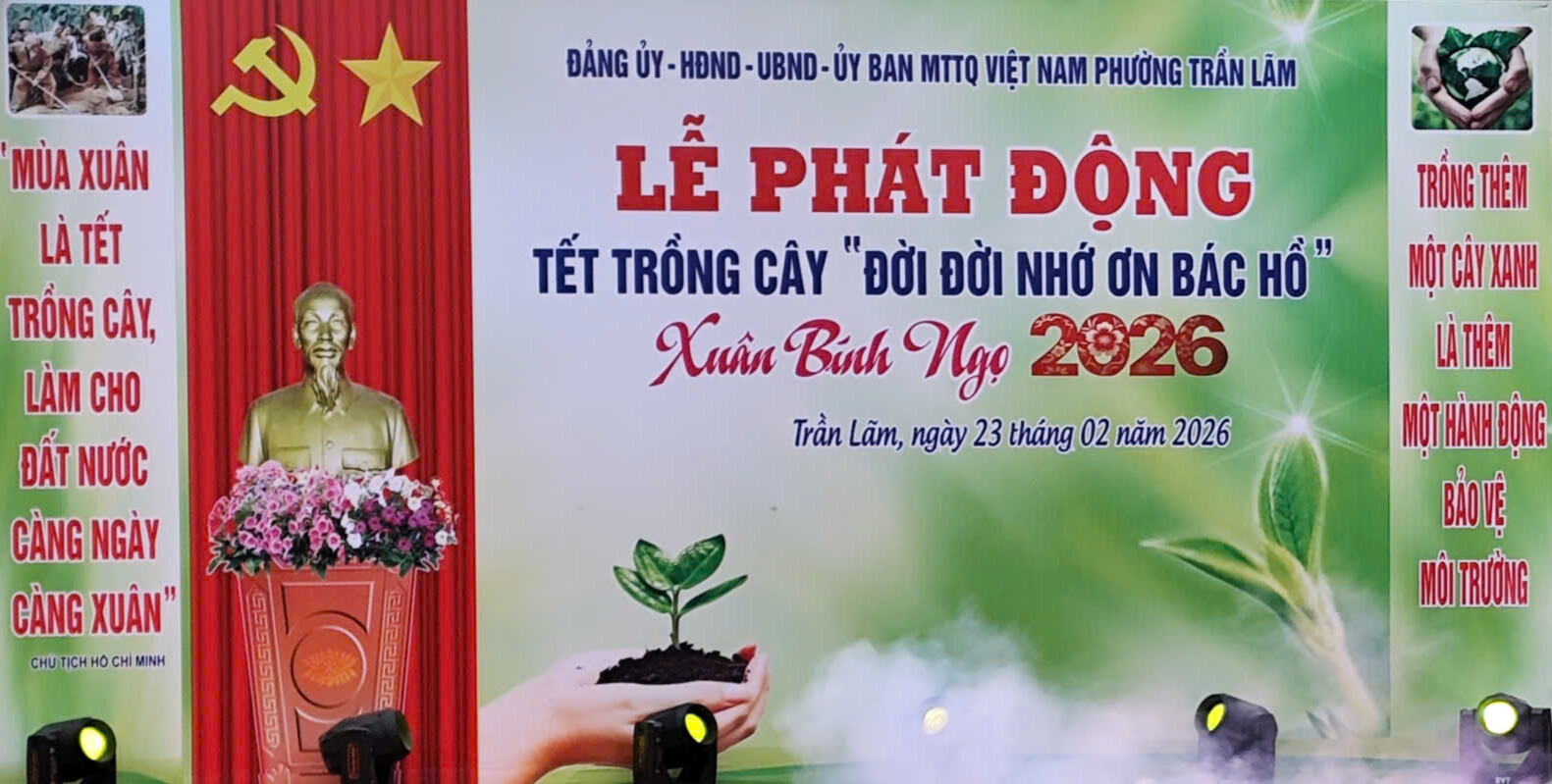 PHƯỜNG TRẦN LÃM TỔ CHỨC LỄ PHÁT ĐỘNG  “TẾT TRỒNG CÂY ĐỜI ĐỜI NHỚ ƠN BÁC HỒ”