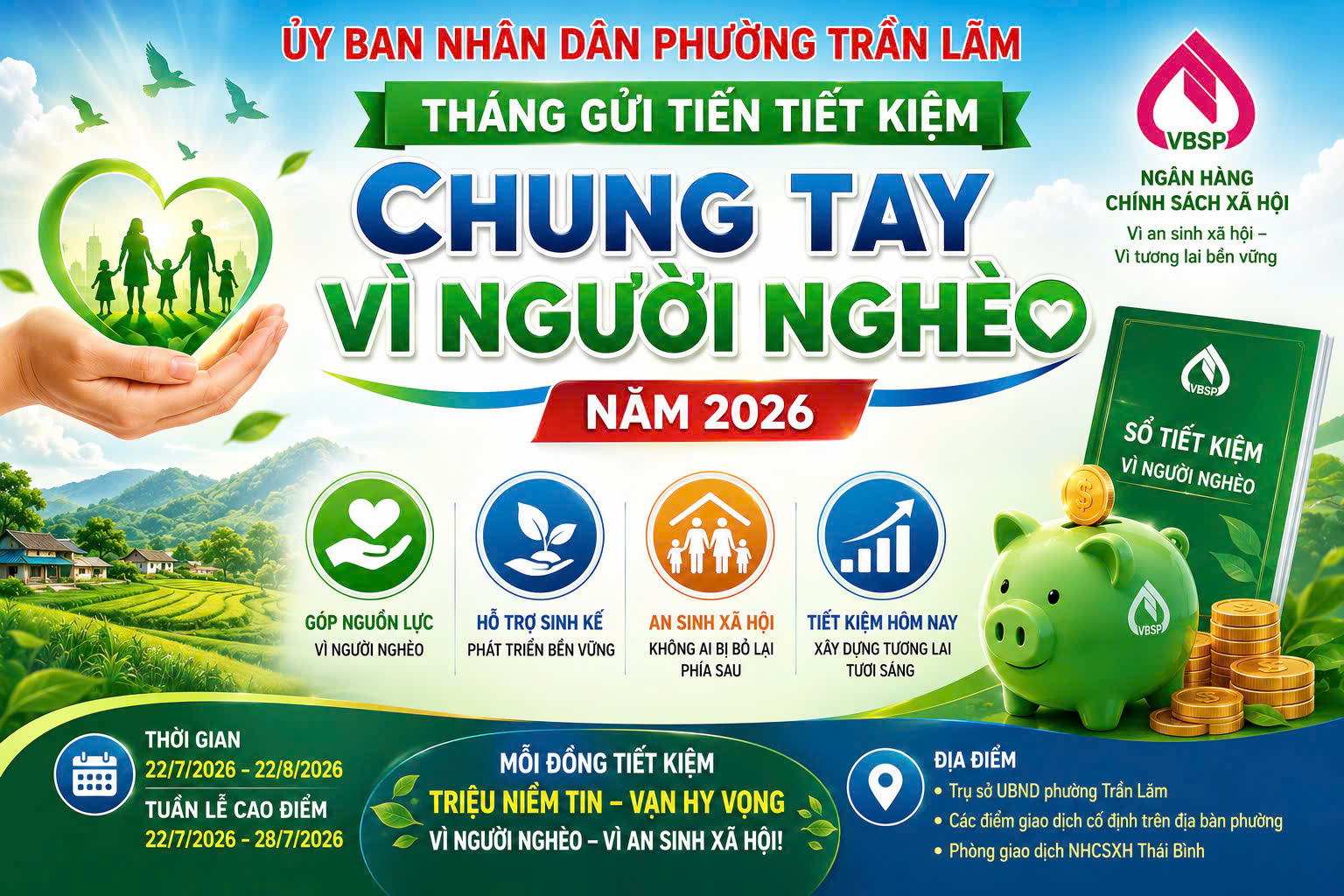 MỖI SỔ TIẾT KIỆM – MỘT TẤM LÒNG: TRẦN LÃM PHÁT ĐỘNG “THÁNG GỬI TIỀN TIẾT KIỆM, CHUNG TAY VÌ NGƯỜI NGHÈO NĂM 2026”