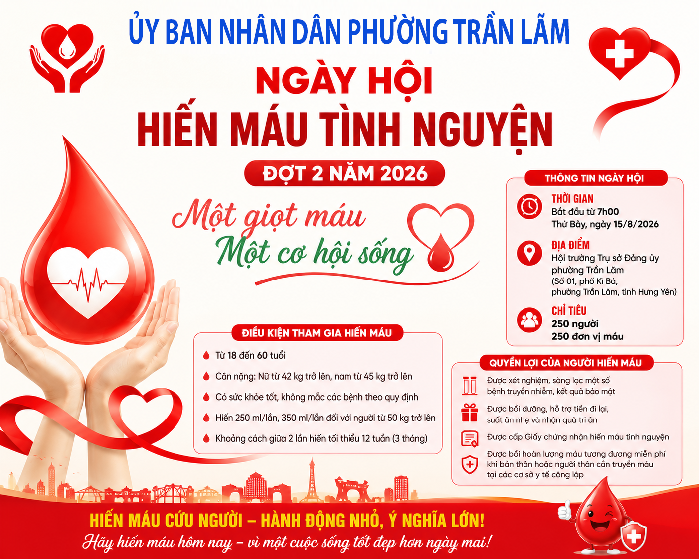 Một giọt máu - Một cơ hội sống: Phường Trần Lãm sẵn sàng cho ngày hội hiến máu tình nguyện