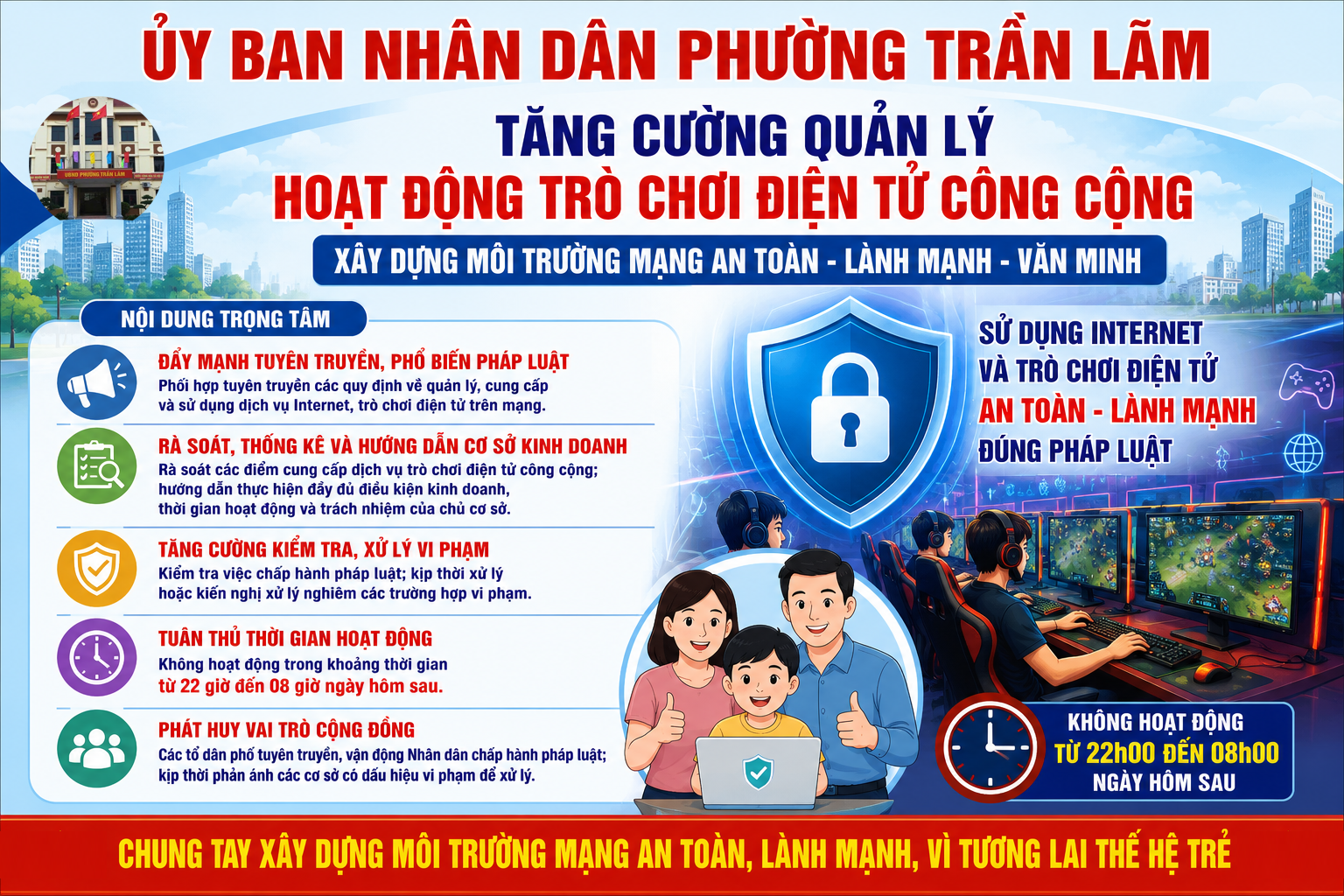 UBND phường Trần Lãm: Tăng cường quản lý hoạt động trò chơi điện tử công cộng trên địa bàn