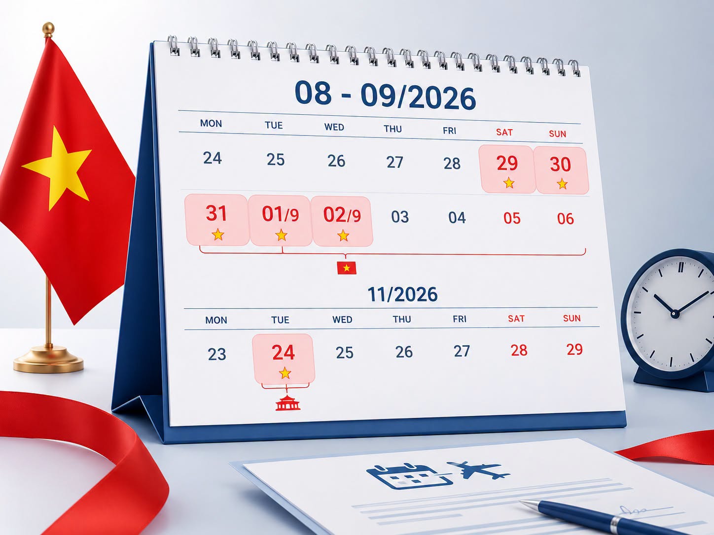 THÔNG BÁO LỊCH NGHỈ LỄ QUỐC KHÁNH NĂM 2026