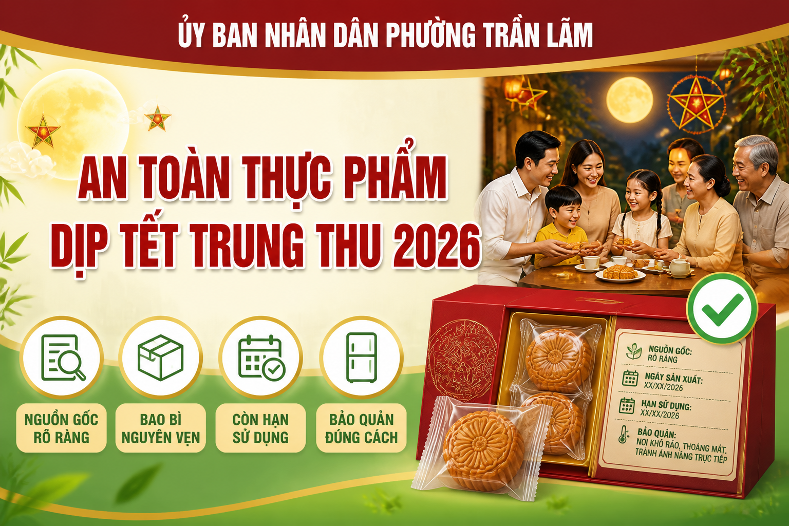 Phường Trần Lãm tăng cường công tác tuyên truyền bảo đảm an toàn thực phẩm dịp Tết Trung thu năm 2026