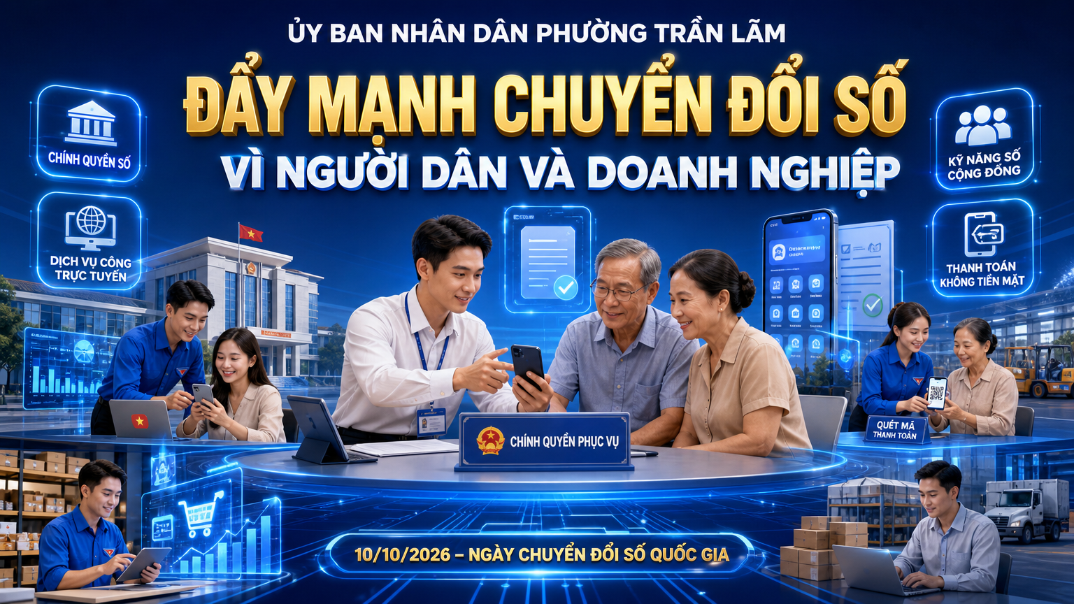 UBND PHƯỜNG TRẦN LÃM (HƯNG YÊN): ĐẨY MẠNH CHUYỂN ĐỔI SỐ HƯỚNG TỚI PHỤC VỤ TỐT NHẤT CHO NGƯỜI DÂN VÀ DOANH NGHIỆP